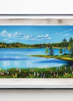 Картина олійними фарбами "аляска" 20х30 см, пейзаж9 фото