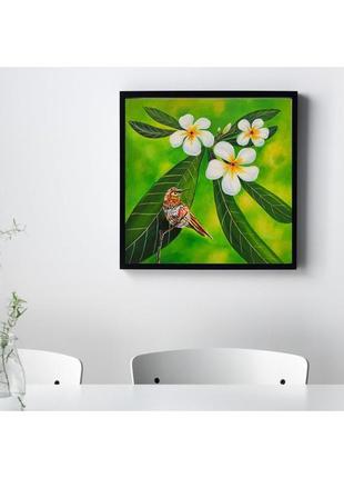 Картина "колибри" 30х30 см, холст на подрамнике10 фото