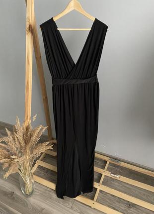 Платье черное на запах длинный макси в пол по фигуре карандаш3 фото