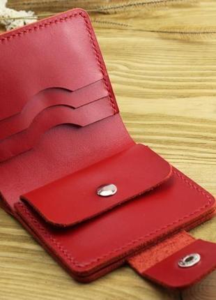 Комплект "bright"_ red glossy (кошелек кожаный и обложка на паспорт)3 фото