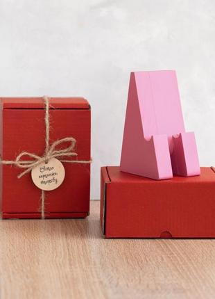 Підставка для телефону у подарунковій упаковці | "яровиця" (рожева)3 фото