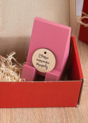 Підставка для телефону у подарунковій упаковці | "яровиця" (рожева)6 фото