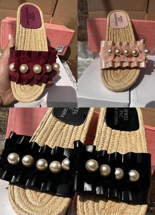 Шлепанці колір чорний - бордовий - розовий мало мірки