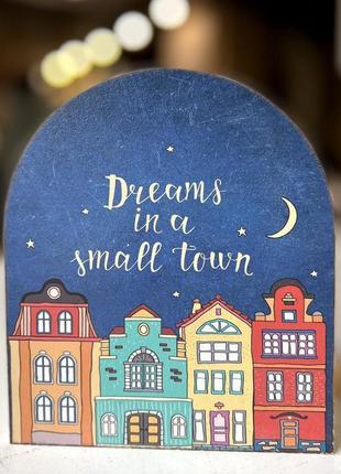 Вечный календарь "dreams in a small town. цветные домики", размер 16х14х6 см2 фото