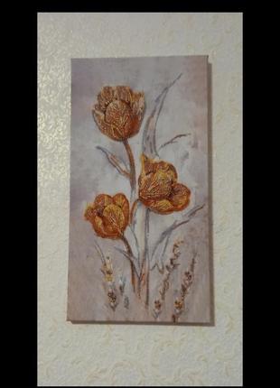 Картина вышита бисером "бал цветов"2 фото