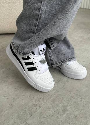 Кроссовки adidas forum white black2 фото