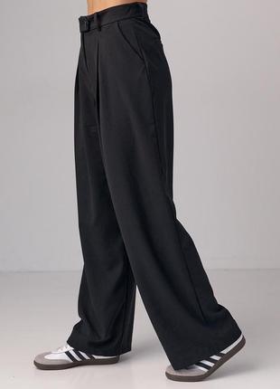 Жіночі класичні штани зі складками — чорний колір, m (є розміри)4 фото