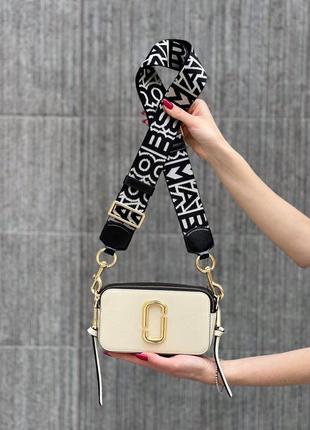 Сумка брендовая marc jacobs the snapshot bag cloud white кожа оригинал