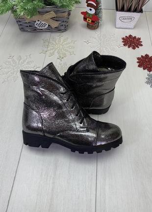 Чоботи зима, чобітки на високих підборах, натуральна шкіра