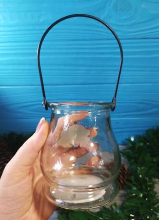 Скляний свічник подсвічник подвісний ліхтар для саду дому метелик4 фото