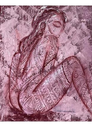 Трехпильская женщина оригинальная картина масляными красками на холсте
