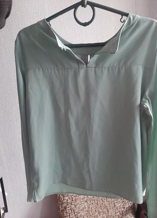 Блузка нежно бирюзового цвета свободного кроя marks spencer6 фото
