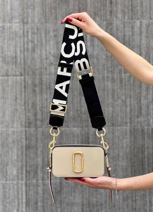 Сумка брендова marc jacobs the snapshot khaki multi bag шкіра оригінал