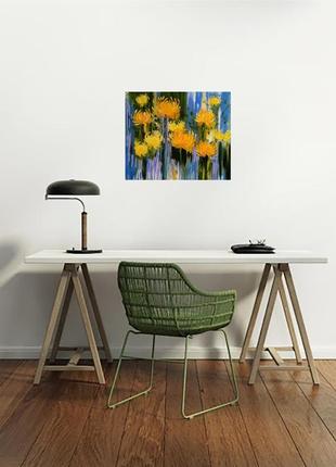 Хризантемы оригинальная картина масляными красками на холсте5 фото