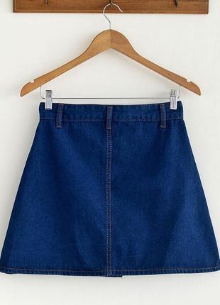 Актуальная легкая юбка из джинса летняя юбка из денима денимовая юбка коттоновая юбка мини5 фото