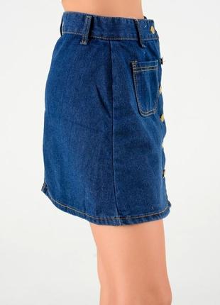 Актуальная легкая юбка из джинса летняя юбка из денима денимовая юбка коттоновая юбка мини2 фото