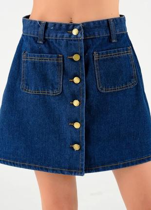 Актуальная легкая юбка из джинса летняя юбка из денима денимовая юбка коттоновая юбка мини1 фото