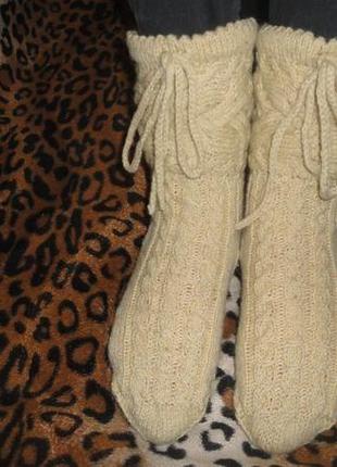 Вязаные носки из натуральной овечьей шерсти 36-37.3 фото