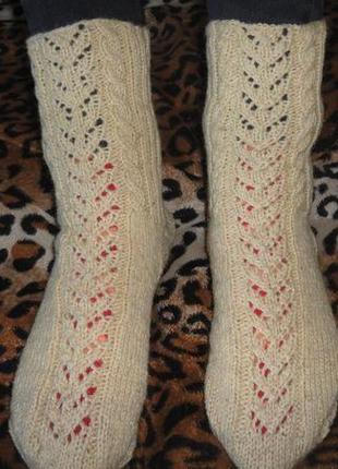Вязаные носки из натуральной овечьей шерсти 37-38.7 фото