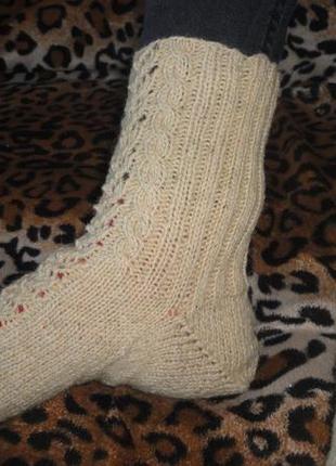 Вязаные носки из натуральной овечьей шерсти 37-38.6 фото