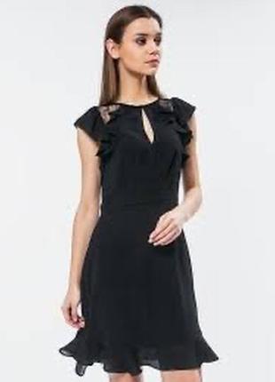 Сукня літня вечірня міді шифонова маленька чорна романтична плаття new look zara2 фото