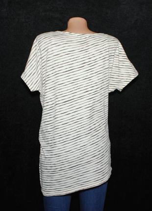 Ассимитричная футболка туника в полоску8 фото