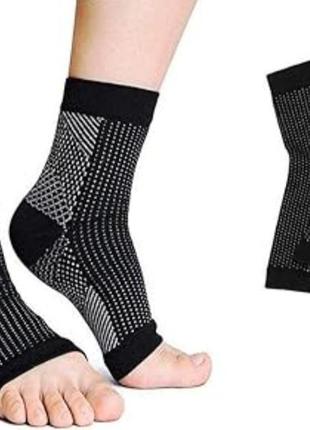 Компресійні шкарпетки гольфи buogint для нейропатії, нейлон, чорні з білим, s-m1 фото