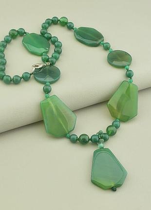 Бусы  агат 64 см.