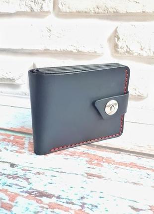 Портмоне шкіряне чорне modern, гаманець шкіряний чорний1 фото