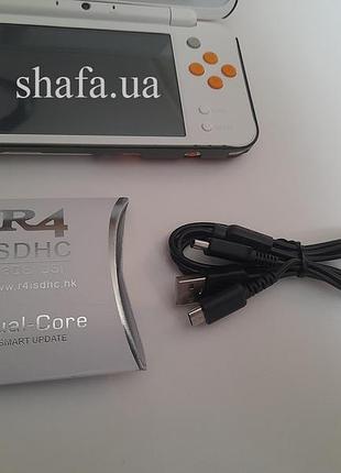 Гра r4 флеш картридж 2024 dual core + usb зарядка кабель для nintendo 3ds 2ds xl dsi new ds lite