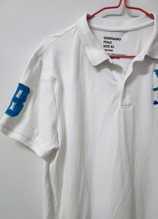 Футболка поло біла пряма широка giordano polo man, розмір xl4 фото