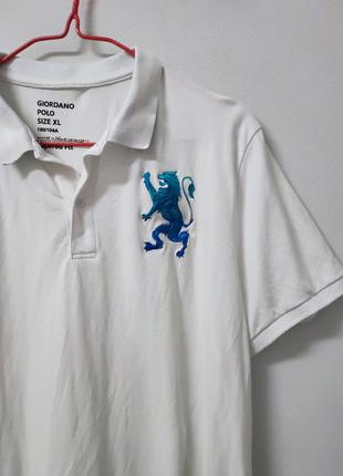 Футболка поло белая прямая giordano polo man, размер xl3 фото