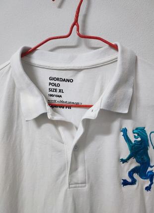 Футболка поло біла пряма широка giordano polo man, розмір xl2 фото