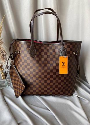 Женская сумка louis vuitton neverfull brown