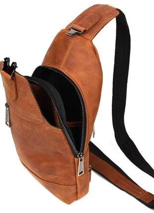 Чоловічий рюкзак слінг шкіряний коньячний tarwa rb-0116-3md5 фото