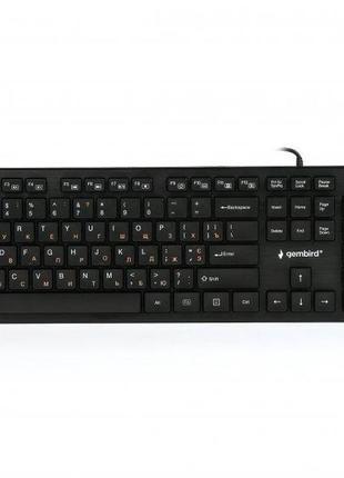 Клавіатура дротова gembird kb-mch-03-ua, українська розкладка, мультимедійна, "шоколадні" клавіші, чорний колір