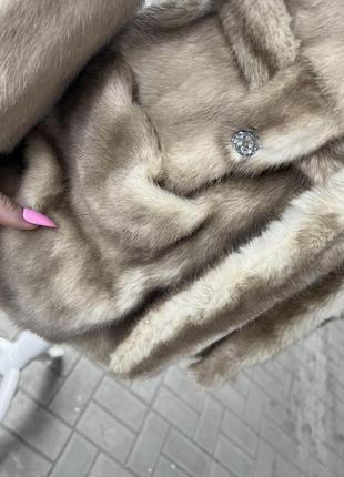 Шикарная норковая шуба, итальялия, цвет колотой лед, карманы на магнитах3 фото