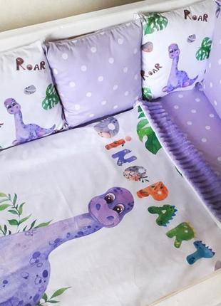 Комплект в детскую кроватку "динозавры"2 фото