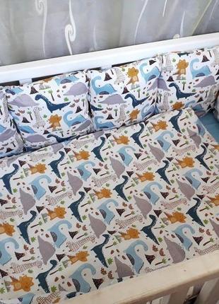 Комплект в детскую кроватку с динозаврами2 фото
