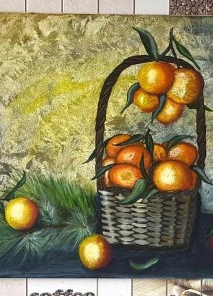 Мандаринки (картина маслом на холсте)