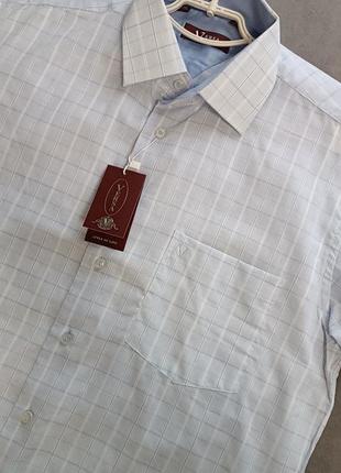 Нова бавовняна чоловіча сорочка у клітинку, розмір 42, l,xl,2xl. виробник туреччина5 фото