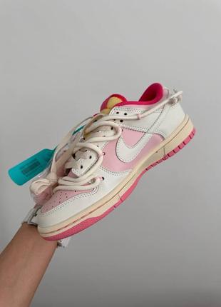 Nike sb dunk x off white “pink cream laces” premium4 фото