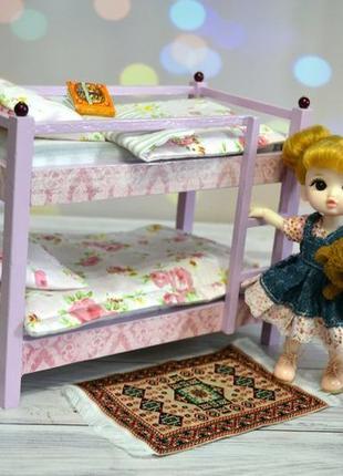 Меблі для ляльок ліжко двоярусне