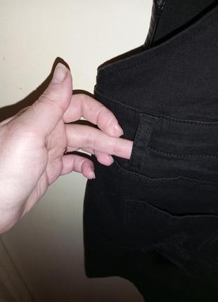 Супер-стрейч,джинсовий комбінезон-ромпер з кишенями,еко шкірою,великого розміру,black premium9 фото