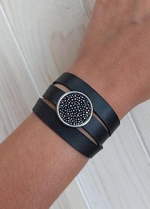 Браслет со вставкой кожи ската