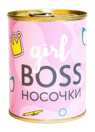 Консерва-носок girl boss рожевий1 фото