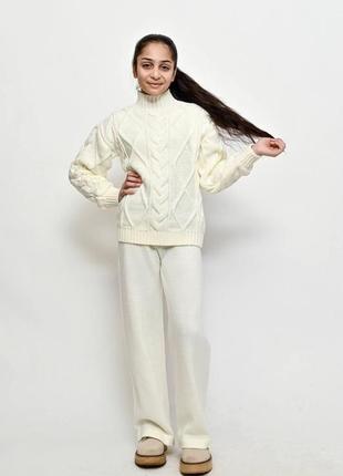 Вязаный детский костюм комплект красивый модный девочке подростку9 фото