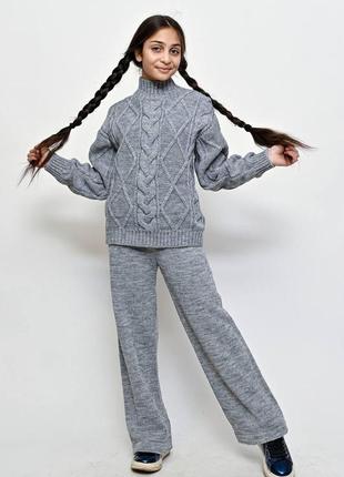Вязаный детский костюм комплект красивый модный девочке подростку7 фото