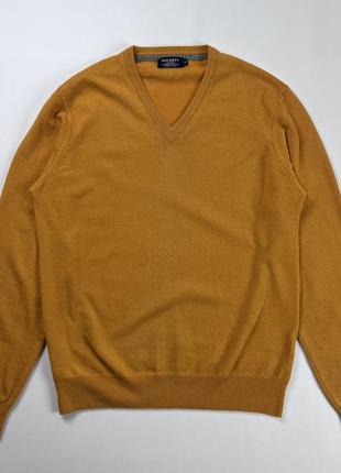 Hackett v neck sweater вовна шовк кашемір джемпер