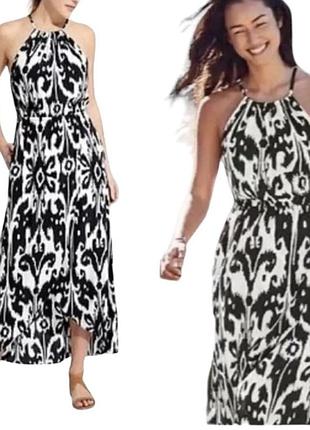 Вискозное платье с емко принтом